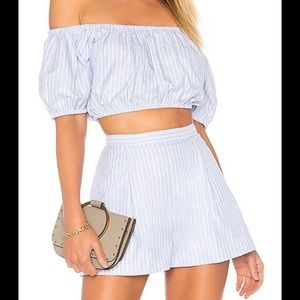 MDS Stripes x Revolve Blue and White Striped Shorts New Without Tags Sz 0 / zero